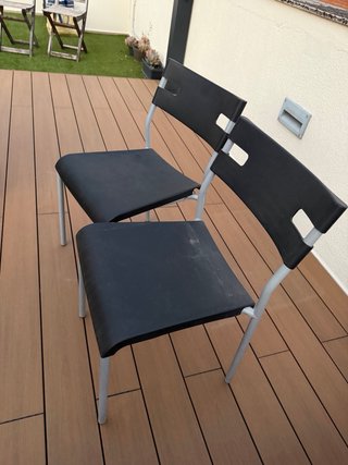 Sillas Ikea Plástico y Metal Negras