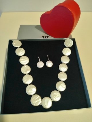 Collar y pendientes perlas barrocas naturales