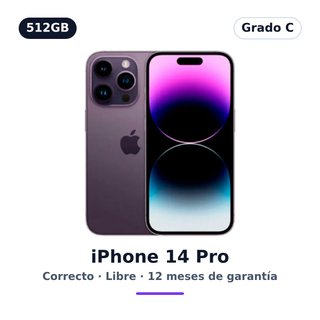 iPhone 14 Pro 512GB Morado · Grado C · Libre