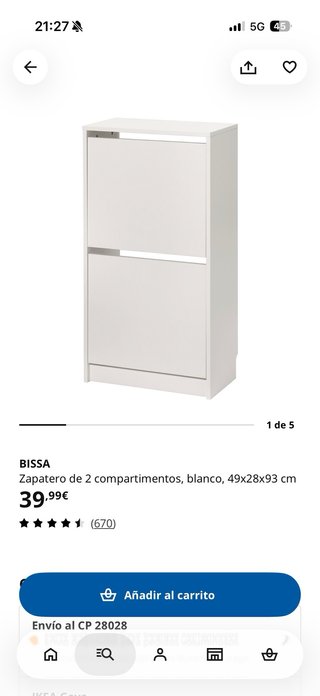 Zapatero Blanco Ikea