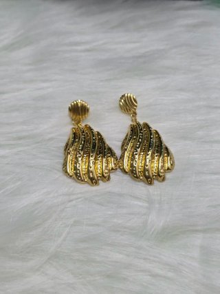 Pendientes largos acero inoxidable dorados