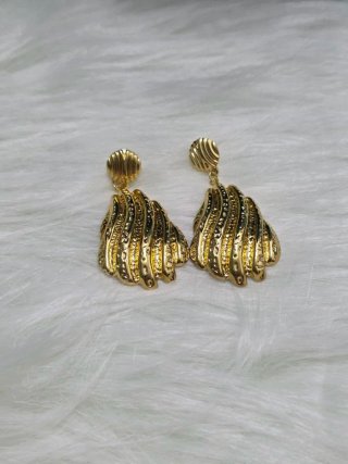 Pendientes largos acero inoxidable dorados