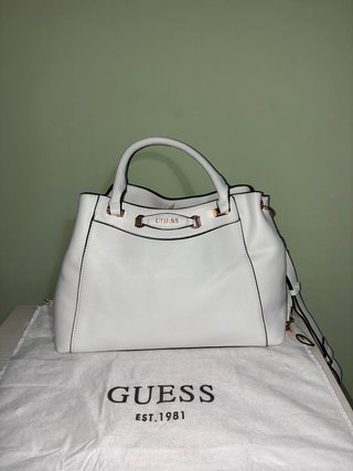 Bolso Guess Becca Satchel Blanco NUEVO