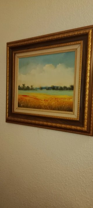 Cuadro paisaje pintado a mano
