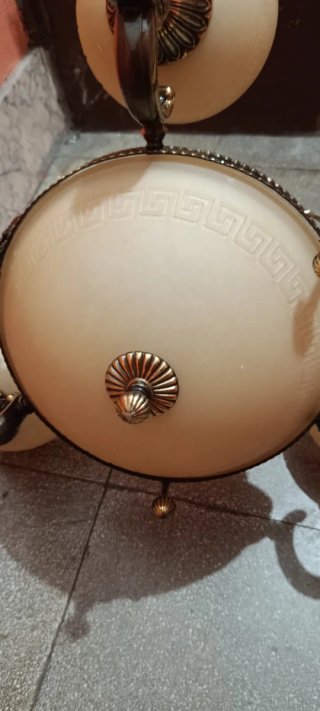 Lámpara de techo de bronce y cristal