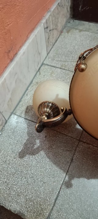 Lámpara de techo de bronce y cristal