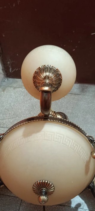 Lámpara de techo de bronce y cristal