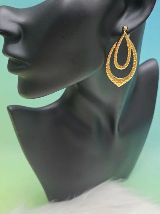 Pendientes largos acero inoxidable dorados