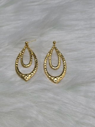 Pendientes largos acero inoxidable dorados