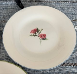 Juego 4 Platos Postre Flores