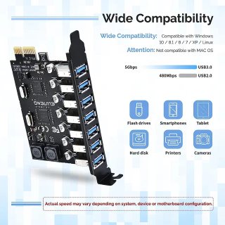 Scheda espansione ELUTENG 7 porte USB 3.0 PCI-E