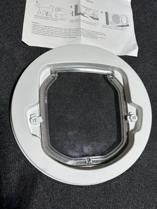 Puerta para Gatos/Perros Transparente y Blanca