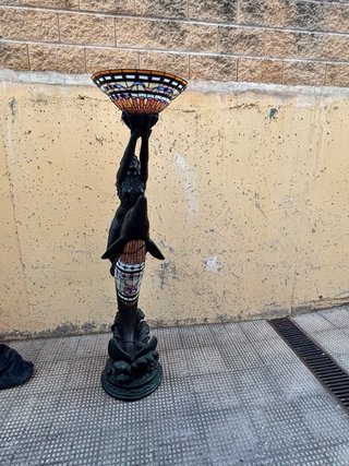 Lámpara Mujer y Delfín Tiffany