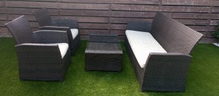 Conjunto Sofás Exterior Ratan y Cristal