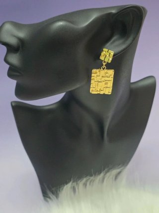 Pendientes largos acero inoxidable dorados