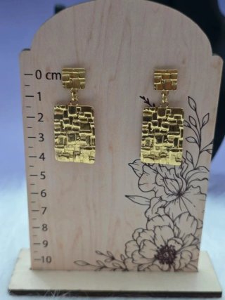 Pendientes largos acero inoxidable dorados