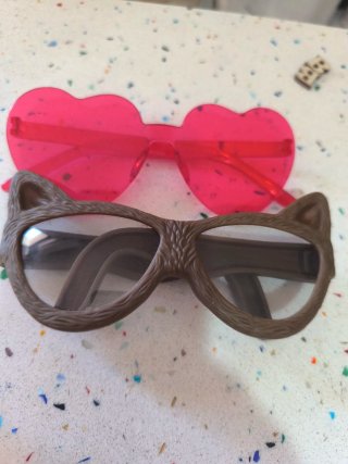 Gafas de disfraz corazón y gato