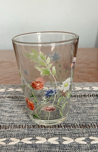 Set 6 Vasos Cristal Flores