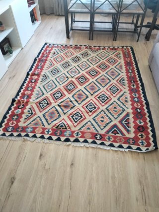 Auténtica alfombra Kilim de lana