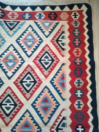 Auténtica alfombra Kilim de lana