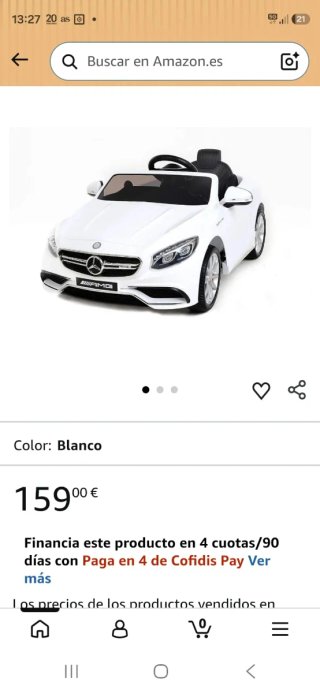 Coche eléctrico Mercedes niño Blanco