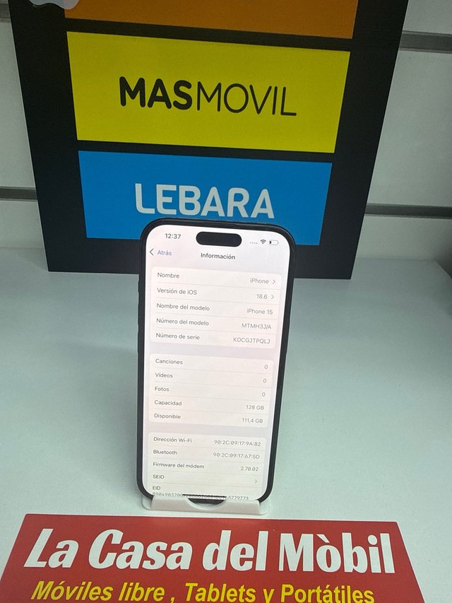 iPhone 15 128GB Space Gray con factura