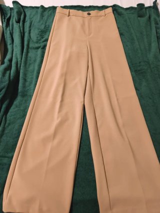 Pantalón Zara Pierna Ancha Beige