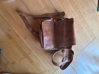 Bandolera vintage cuero marrón