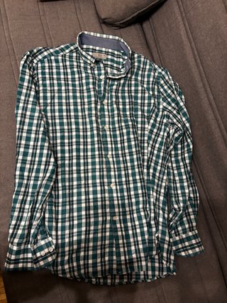 Camisa TEX cuadros verde y blanco