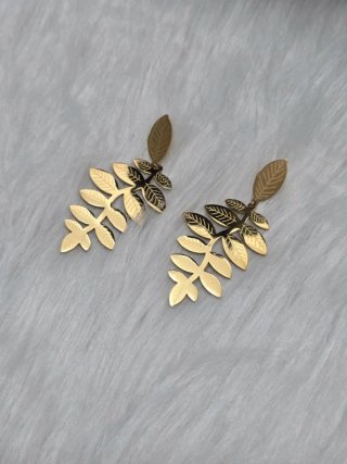 Pendientes largos acero inoxidable hoja