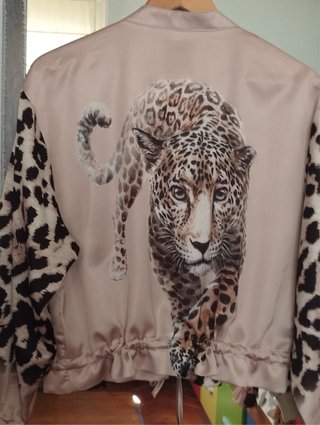 Chaqueta Bomber Leopardo Beige animal print