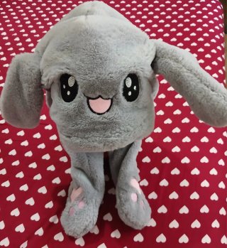 Cappello coniglio peluche orecchie si muovono