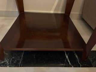 Mesa auxiliar madera y cristal