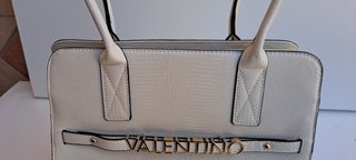 Borsa a Spalla Valentino Beige Effetto Lucertola