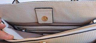 Borsa a Spalla Valentino Beige Effetto Lucertola