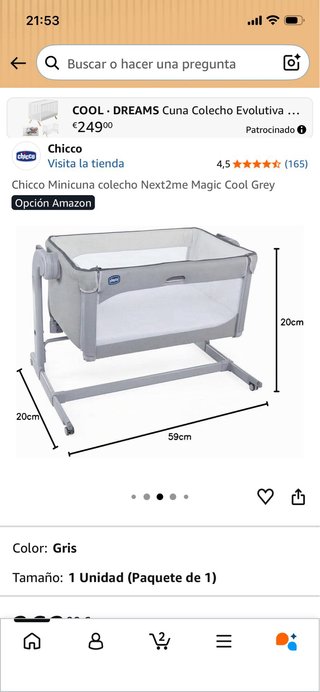Minicuna Chicco Next2Me Magic Cool Grey