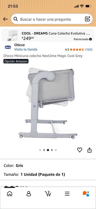 Minicuna Chicco Next2Me Magic Cool Grey