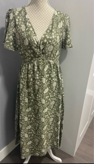Vestido verde estampado Springfield