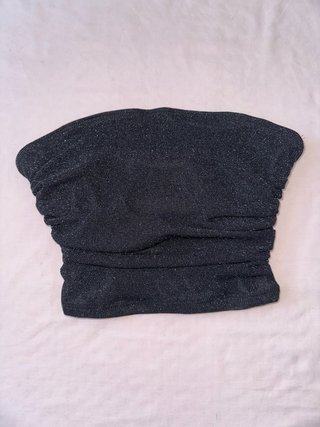 Top bandeau fruncido con brillo - Talla XS/S