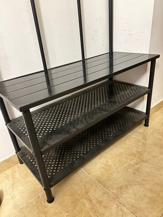 Zapatero Perchero Metálico Negro