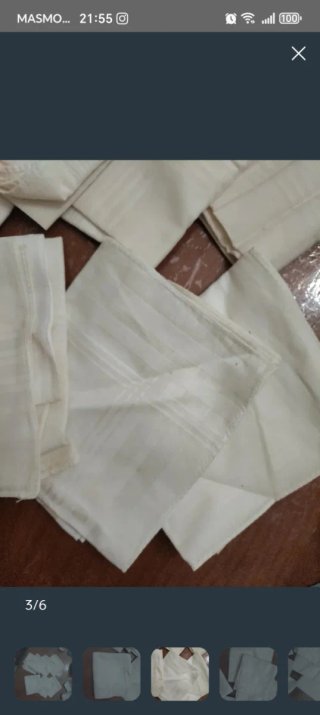 7 pañuelos de bolsillo blancos