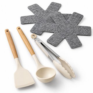Set di pentole 13 pezzi granito verde salvia con wok