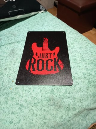 Placa Metálica Rock & Roll Guitarra