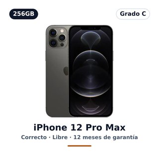 iPhone 12 Pro Max 256GB Grafito · Grado C · Libre