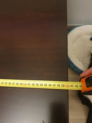 Mesa comedor madera oscura + 4 sillas