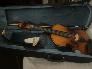 Violín con hombrera y funda