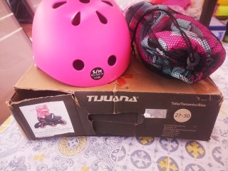Patines y Casco Rosa Talla S/M