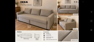 Sofá Cama IKEA 3 Plazas Beige