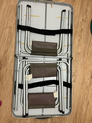Mesa plegable camping playa.