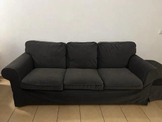 Sofá IKEA EKTORP 3 plazas + Reposapiés Gris